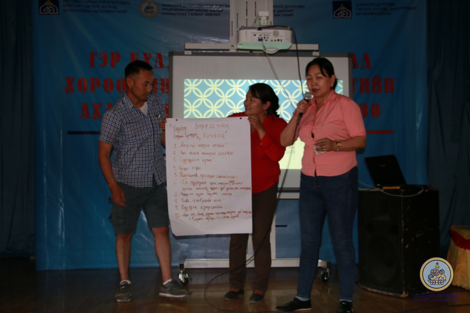 Баянзүрх дүүргийн Гэмт хэргээс урьдчилан сэргийлэх ажлыг зохицуулах салбар зөвлөл “Гэр бүл, хүүхдийн хөгжилд хороодын засаг дарга, хэсгийн ахлагч нарын үүрэг, оролцоо” сэдэвт сургалтыг зохион байгууллаа